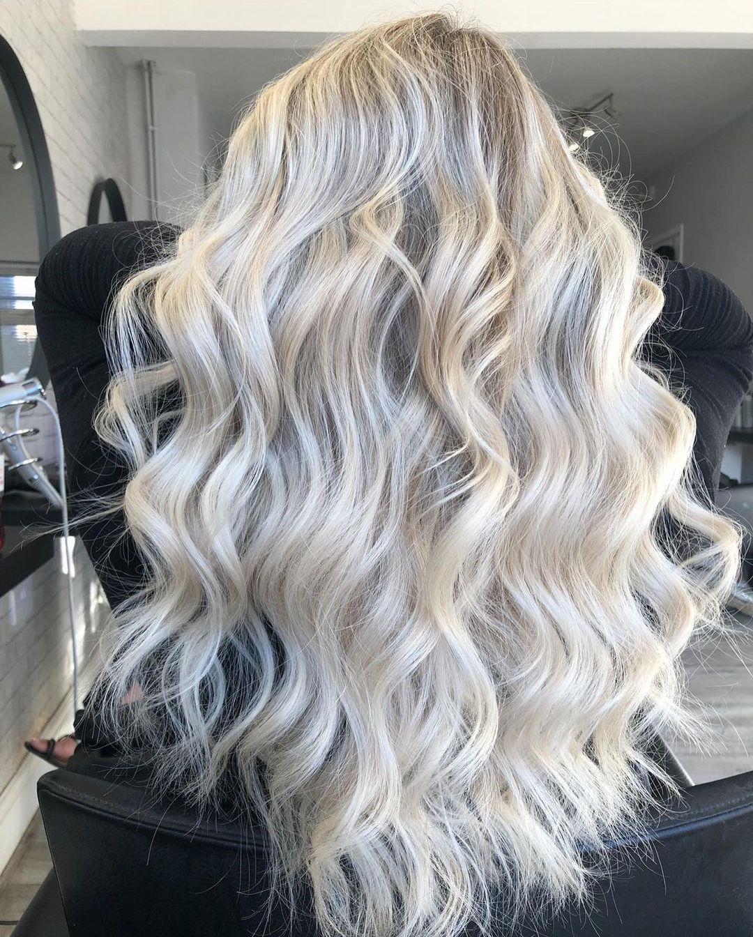 Platinum Waves with White Highlights