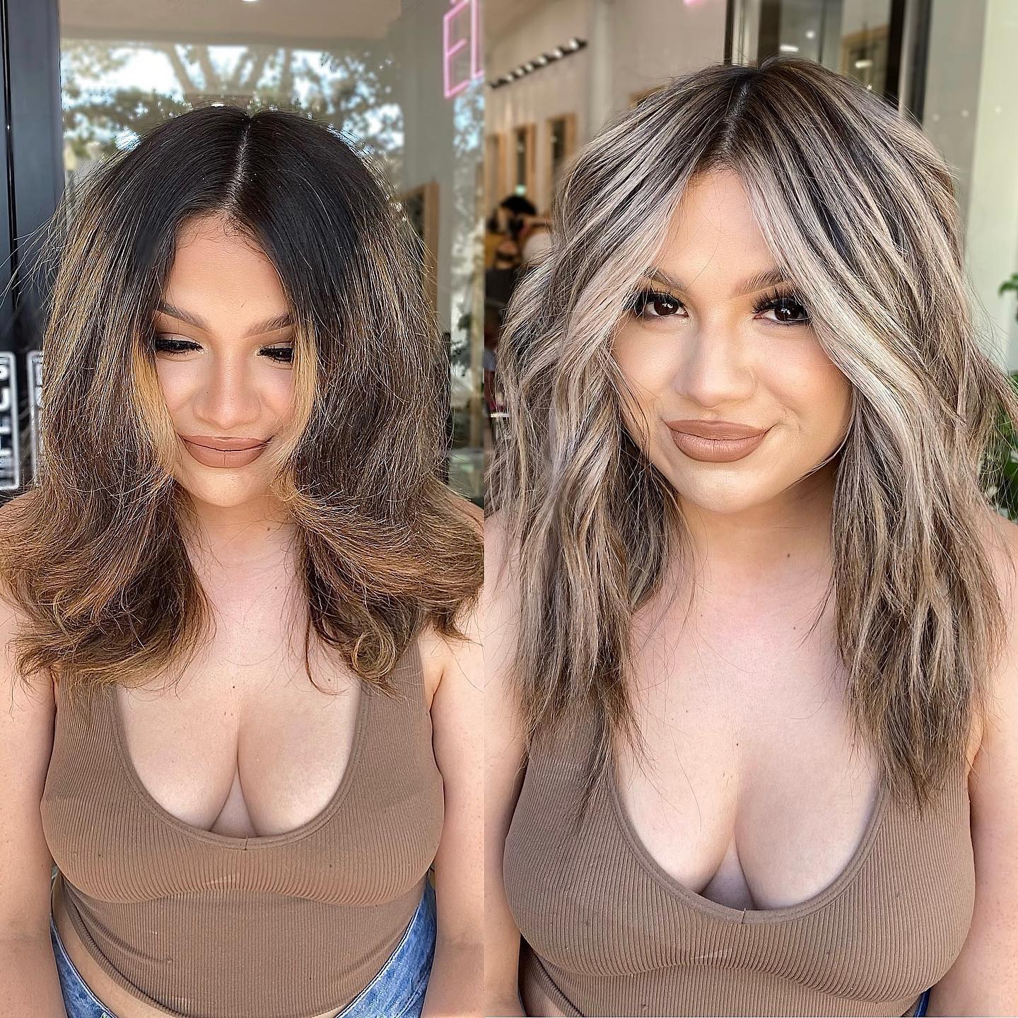 Metallic Ash Blonde Highlights for Brunettes