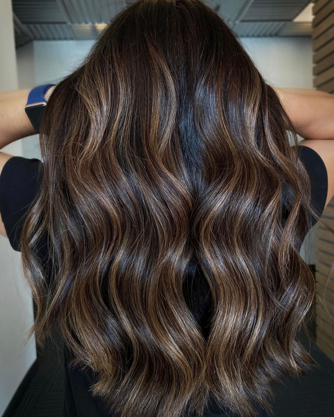 Bronze Brown Balayage with Dark Underlayer