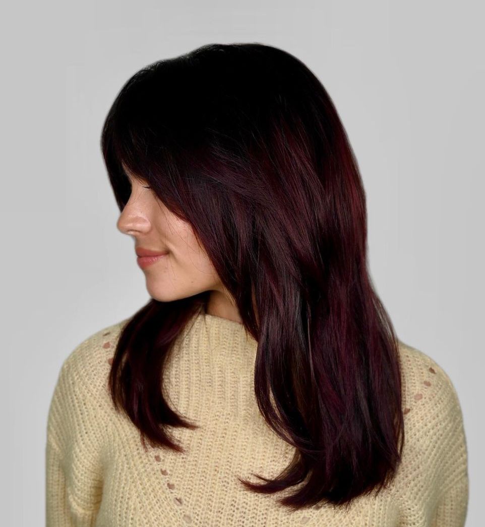 Mysterious Black Burgundy Balayage