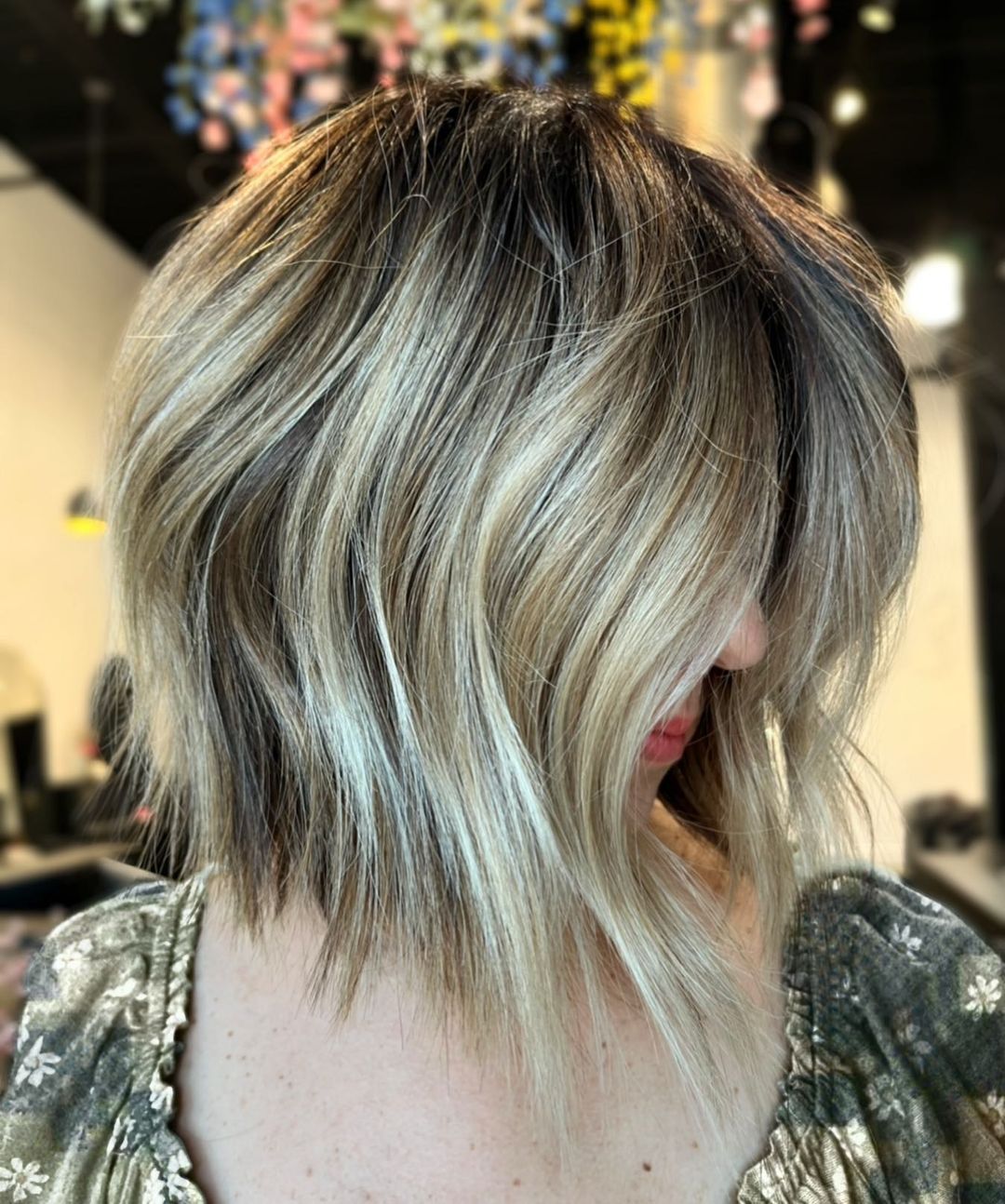 Dirty Blonde Inverted Bob with Disconnected Ends