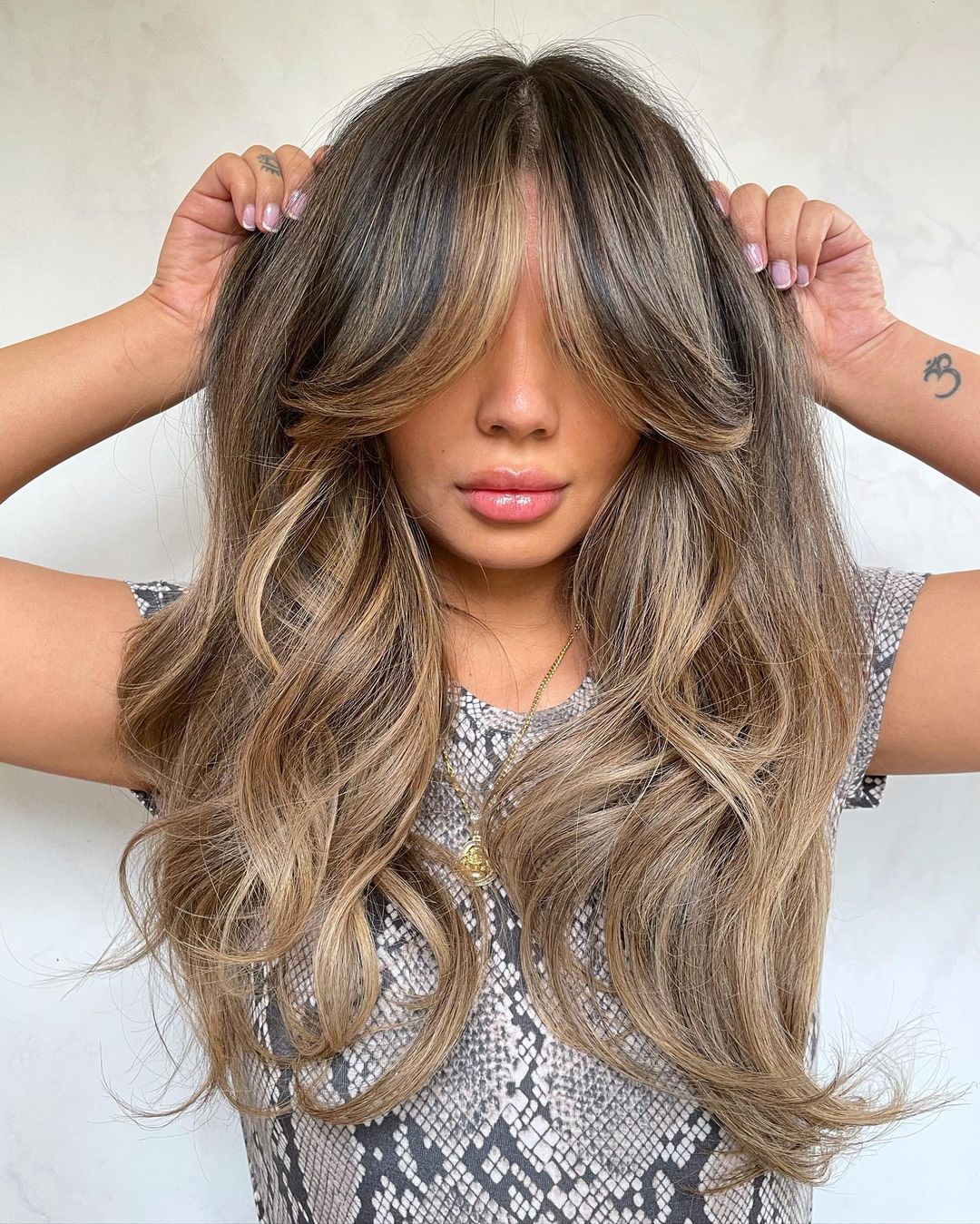 Shimmering Ash Blonde Balayage for Brunettes